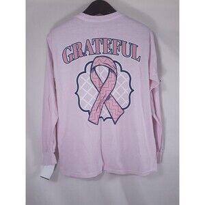 Benny & Bella long sleeve T-Shirt Grateful Pink Ribbon Size M Graphic Tee